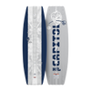 Top and bottom view of Capitol wakeboard in navy and white with skull graphic design.