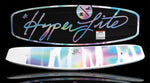 Base and top side view of Divine Jr. wakeboard with gradient pastel top and black base logo.