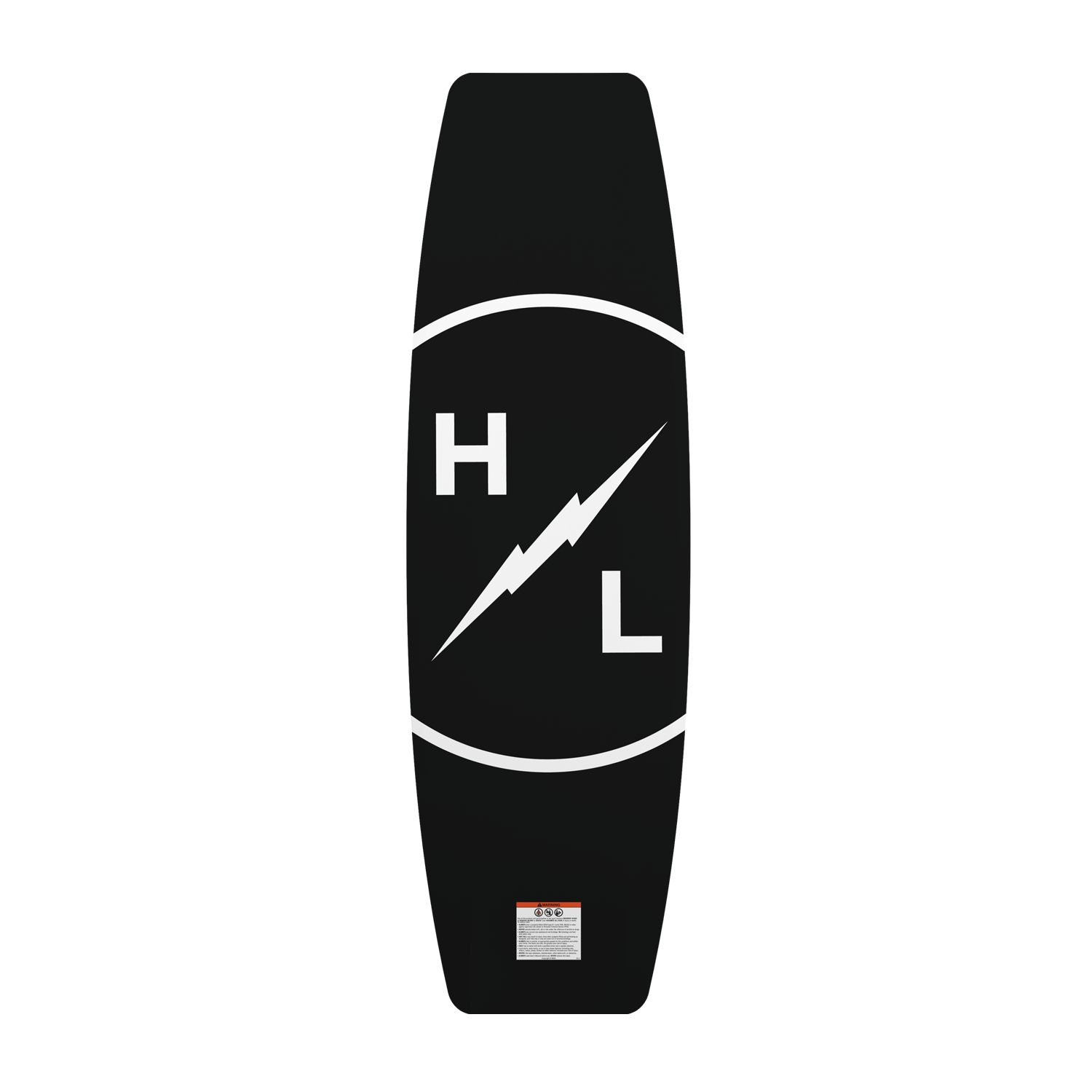 Base view of Impulse board with black background and white HL lightning bolt logo.
