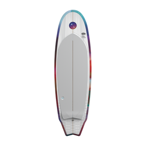 Top view of Landlock board with white deck and ribbed grey traction pad.