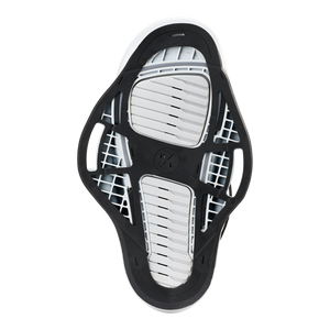 Bottom view of the MID Binding with black frame and white textured traction panels.