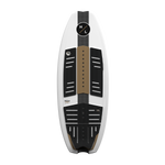 Top view of MOAB board with black and brown traction pads on white surface.