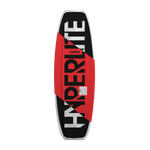 Full base view of Motive Jr. wakeboard with bold Hyperlite logo across red and black.