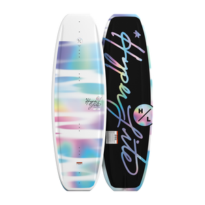Top and base views of the Divine Jr. board with a pastel gradient top and black base with script logo.