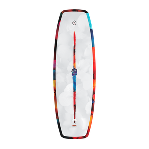 Top view of Murray Jr. Girls wakeboard in white with subtle floral pattern.