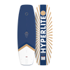 Top and base view of Murray wakeboard with blue top deck and white base accents.