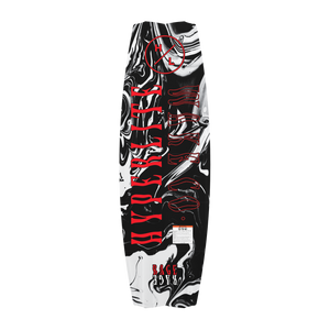 Bottom view of Rage wakeboard with red lettering and HL circle logo.