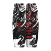 Top and bottom view of Rage wakeboard with black and white marble design and red accents.