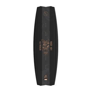 Top view of Rage Loaded wakeboard with carbon stripe and copper eagle graphic.