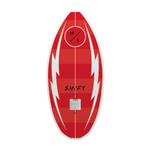 Base view of the Shift wakesurfer with white lightning bolts and black branding.