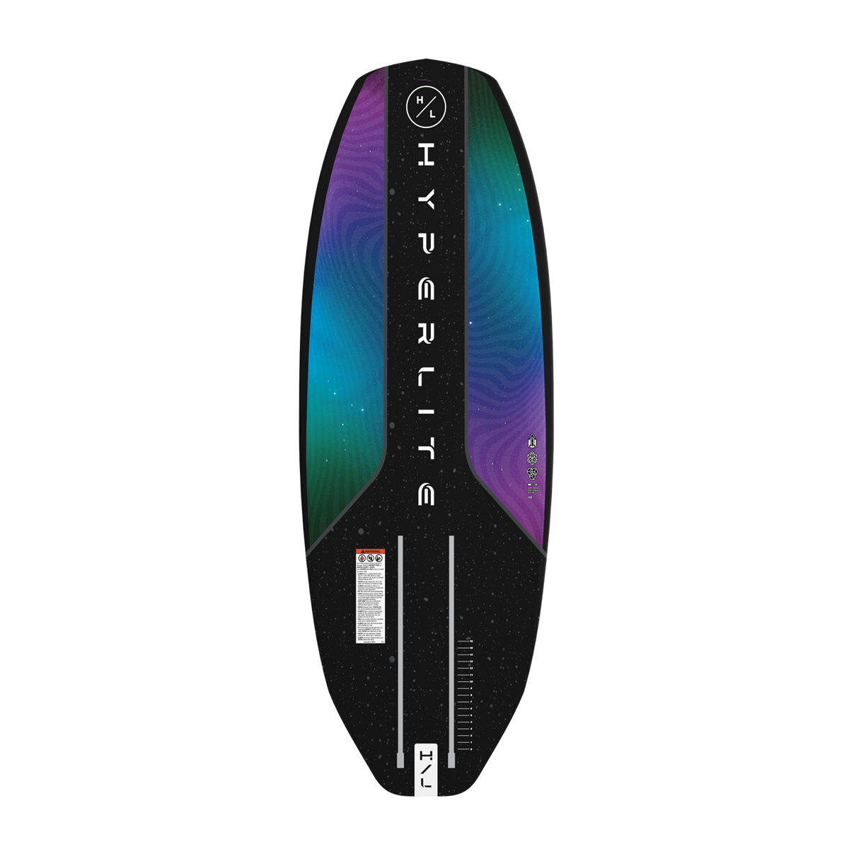 Base view of Shuttle board with gradient purple and teal design and Hyperlite logo text.
