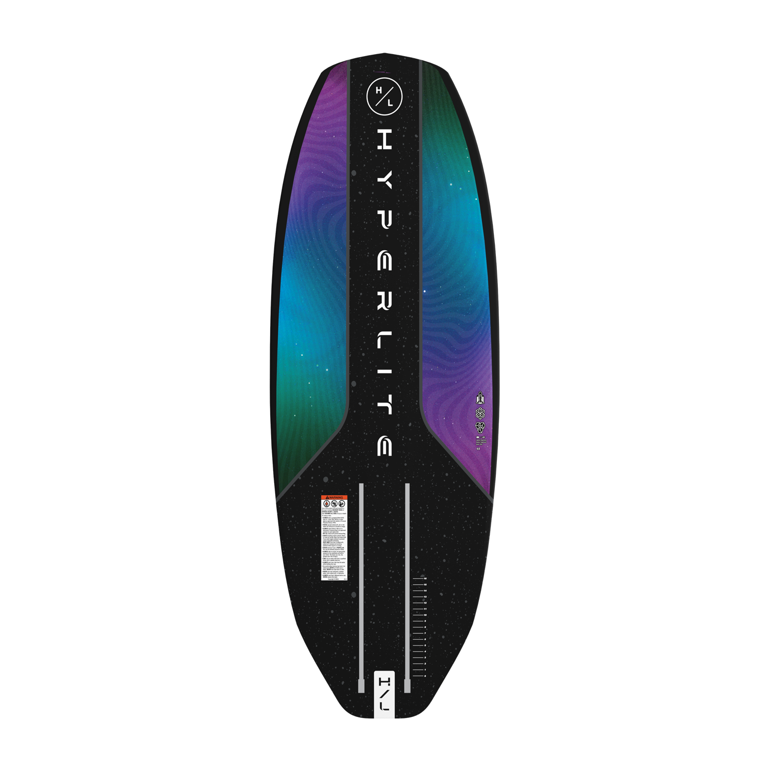 Base view of Shuttle board with gradient purple and teal design and Hyperlite logo text.