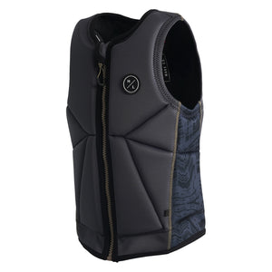 Angled view of Storm Jacket highlighting textured side panels and front zipper closure.