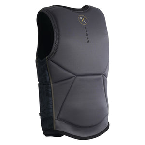 Rear angled view of Storm Jacket showing curved hem and printed side texture.
