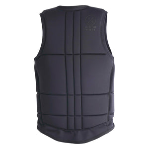 Back view of Talos Jacket showing clean black paneling with subtle HL Wake Co. logo near collar.