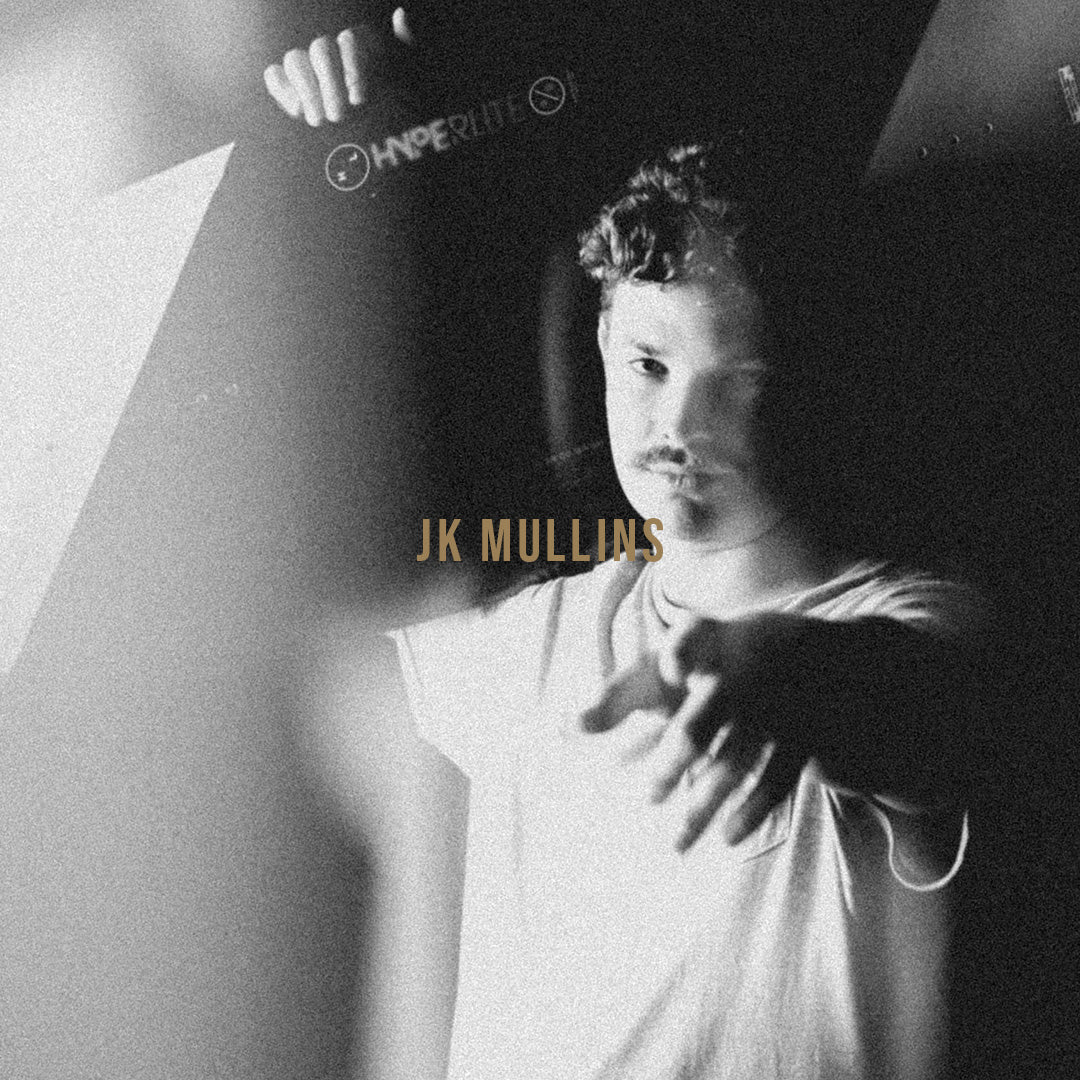 Black and white portrait of Hyperlite pro rider JK Mullins