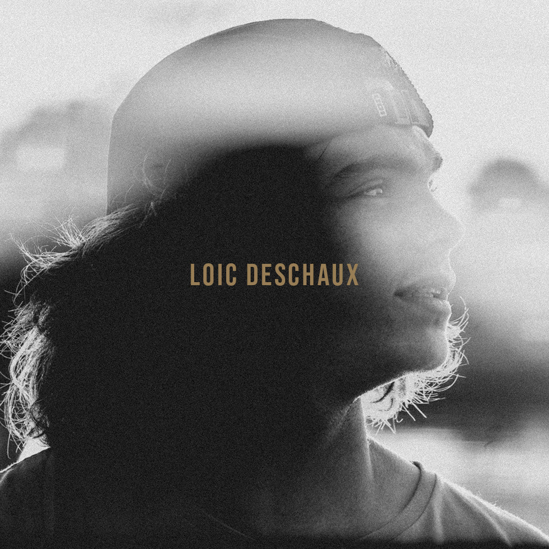 Black and white portrait of Hyperlite pro rider Loic Deschaux