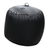 Side view of a black Sphere Inflatable Fender with a smooth, rounded shape, reinforced seams, and a secure attachment point.