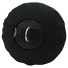 Close-up of the Sphere Inflatable Fender, showing a metal D-ring attachment and inflation valve on the black neoprene cover.