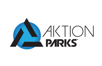 Logo of Aktion Parks with a stylized A on a blue circle background.
