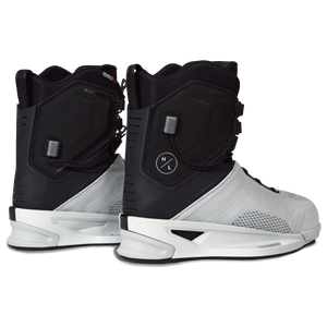 Rear angled view of the MID Binding pair highlighting the black heel and side panels.