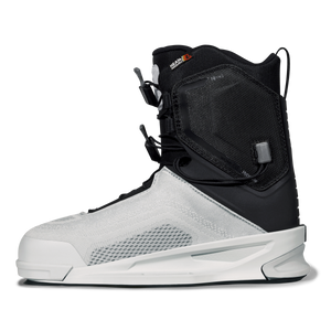 Inner side view of the MID Binding with black side panel and white knit lower section.