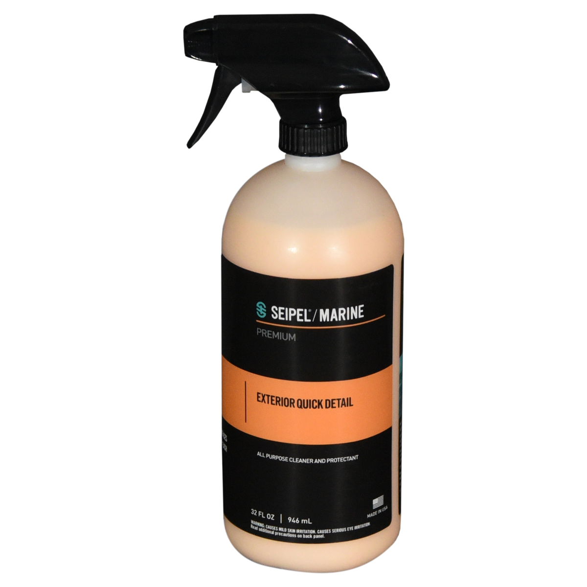 Exterior Quick Wax and Sealant in a 32 oz spray bottle with black trigger sprayer, and black label with orange details.