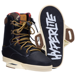 Codyak Binding 2022: Black boots with gold laces, HYPERLITE on the Fusion Plate System sole.