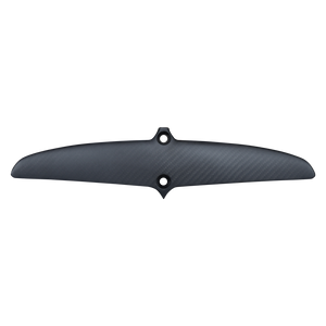 Top view of the Raptor 150 Rear Wing in matte black with a woven texture and two center bolt holes.
