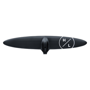 Bottom view of the Raptor 900 Front Wing in woven black, with a squared center mount and two bolt holes.