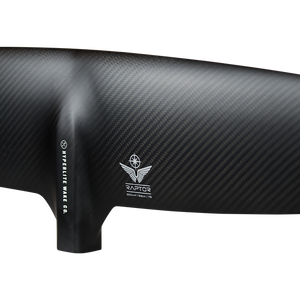 Close-up of the winged Raptor emblem on the Raptor 900 Front Wing's woven black finish near the mount.