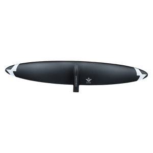 Top view of the Raptor 900 Front Wing in woven black, with white chevron tips on an elliptical span.