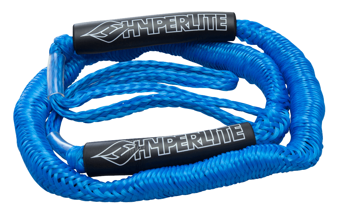 Blue HYPERLITE Bungee Dock Tie with black handles for securing your vessel.