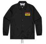 Black nylon Factory Coach Jacket with a Hyperlite patch on the chest.