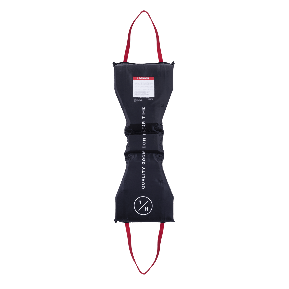 Black resistance band with red handles and text, featuring HL Cove Cushion Black.