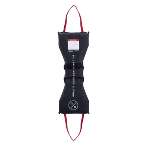 Black resistance band with red handles and text, featuring HL Cove Cushion Black.