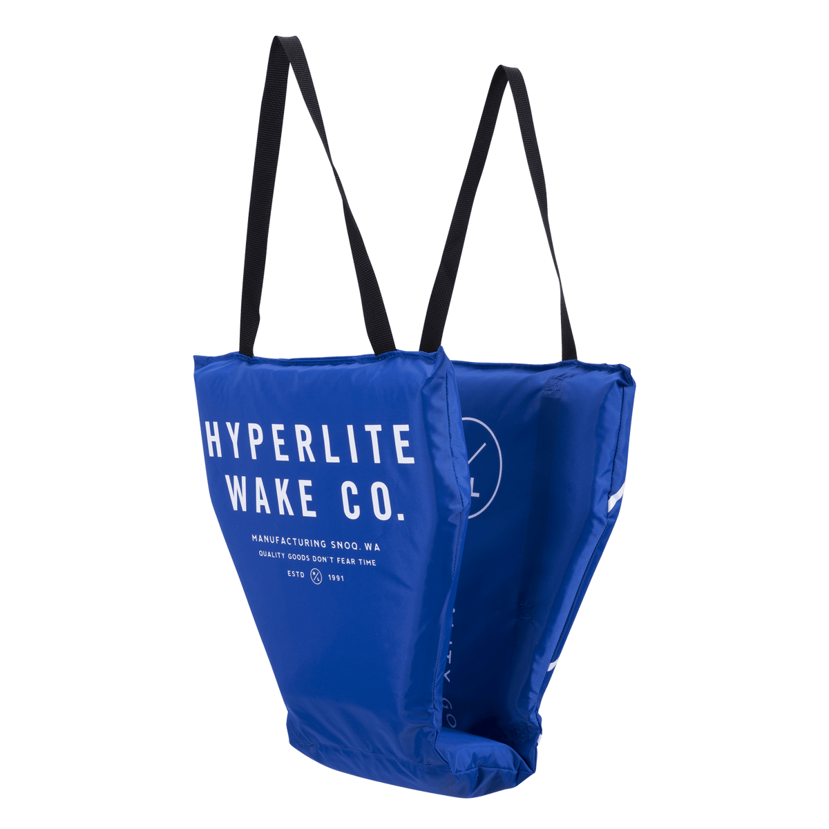 The HL Cove Cushion Blue offers hands-free relaxation on the water with black straps.