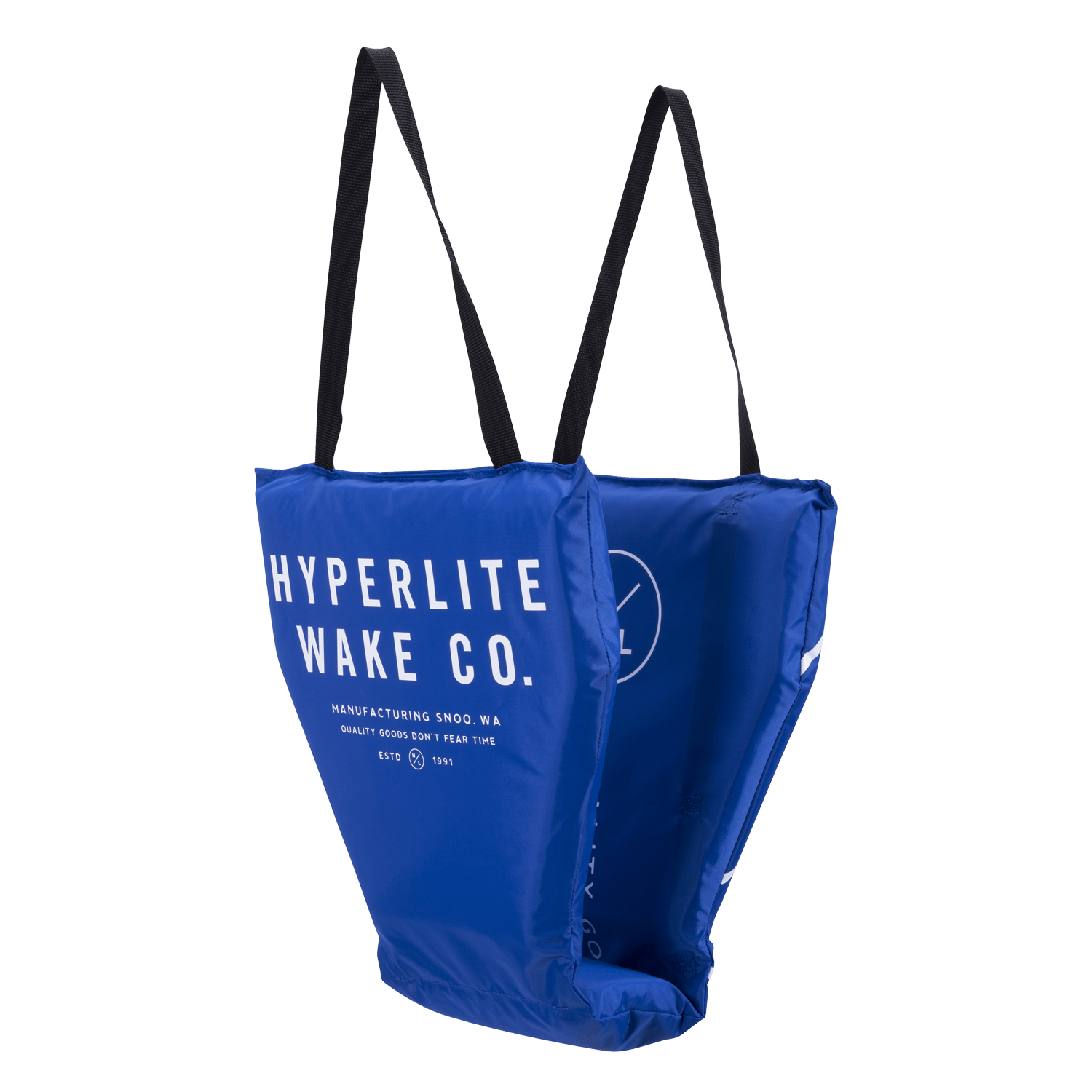 The HL Cove Cushion Blue offers hands-free relaxation on the water with black straps.