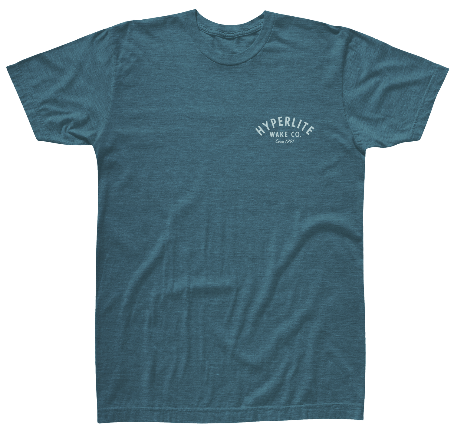 Teal Fun Makers Tee with white Hyperlite Wake Co. logo on chest, retail fit.