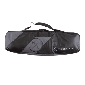 Black and gray Producer Board Bag with logo, handles, and foam padding.