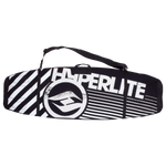 Black & white Rubber Wrap bag with bold logo, striped design, and Velcro closure.