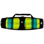Rubber Wrap with vibrant blue and yellow stripes and graphic designs.