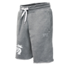 Slider Sweat Short in gray Terry fleece with white drawstring and palm tree graphic.