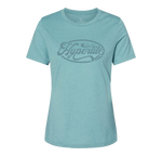Teal Surfer Rosa Tee in combed cotton with grey Hyperlite logo on the front.