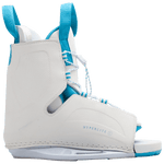 White & blue Allure Binding with adjustable Low Pro Plate System.