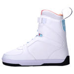 Aries Boot 2024: High-top sneaker, black sole, blue accents, rubber traction outsole.
