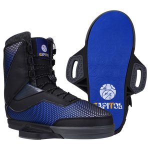 Capitol Binding shoe in blue/black with textured details and Fusion Plate sole.