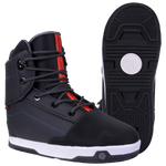 Black/red bindings with Distortion Boot & textured undersides, ideal for hoverboard riding.