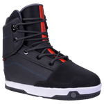 Distortion Boot: black/red snowboard boot with white sole, and 3D Heat Moldable Pro Liner.