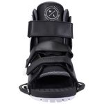 Formula Binding: Black/gray sports shoe with straps, open toe; great for wakeboarding.